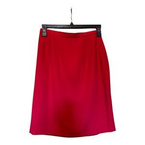 Women's Red Knee Length Skirt Size 10 Polyester